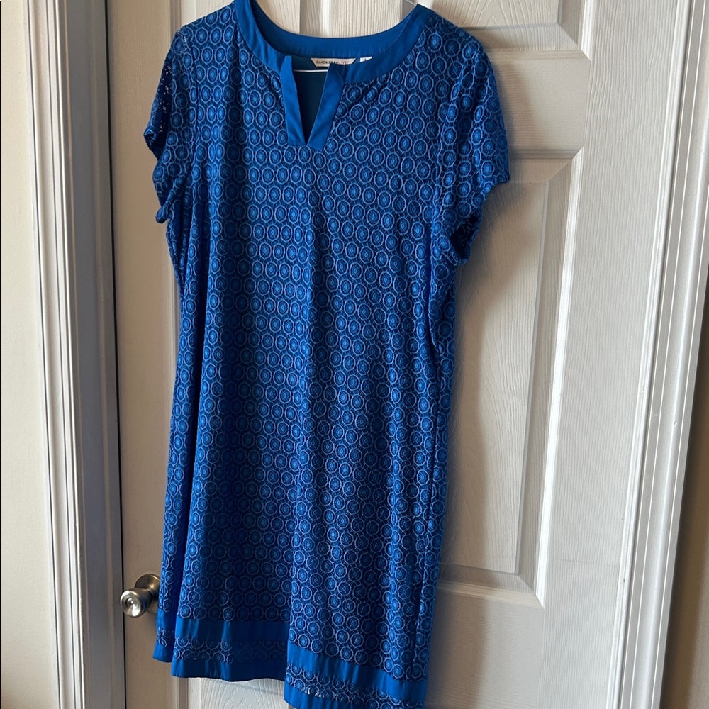 Isaac Mizrahi Royal Blue Patterned Tunic
